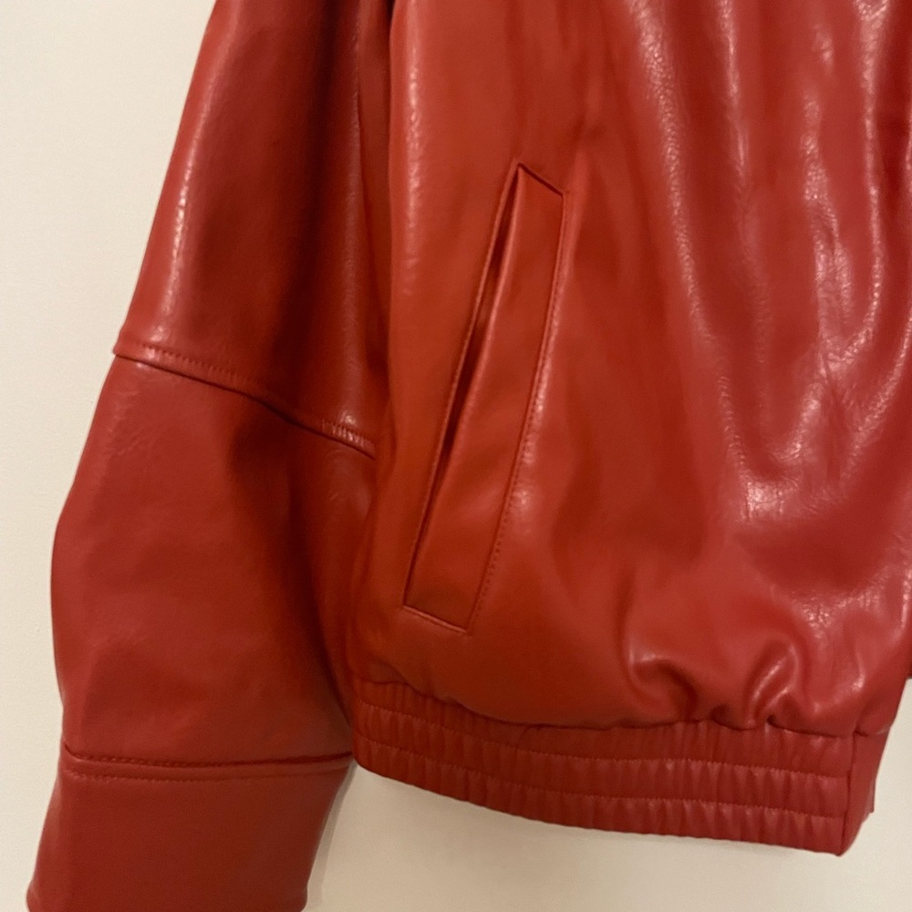 Zara leather bomber jacket - wore only once - Picture 2 of 8
